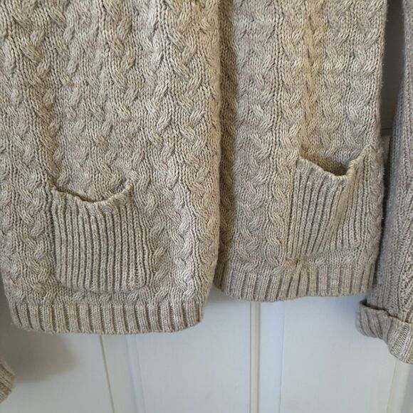 Womens Cable Knit Sweater Faux Fur Collar M Y2K Bohemian Hippie Comfy Indie City - Picture 5 of 11